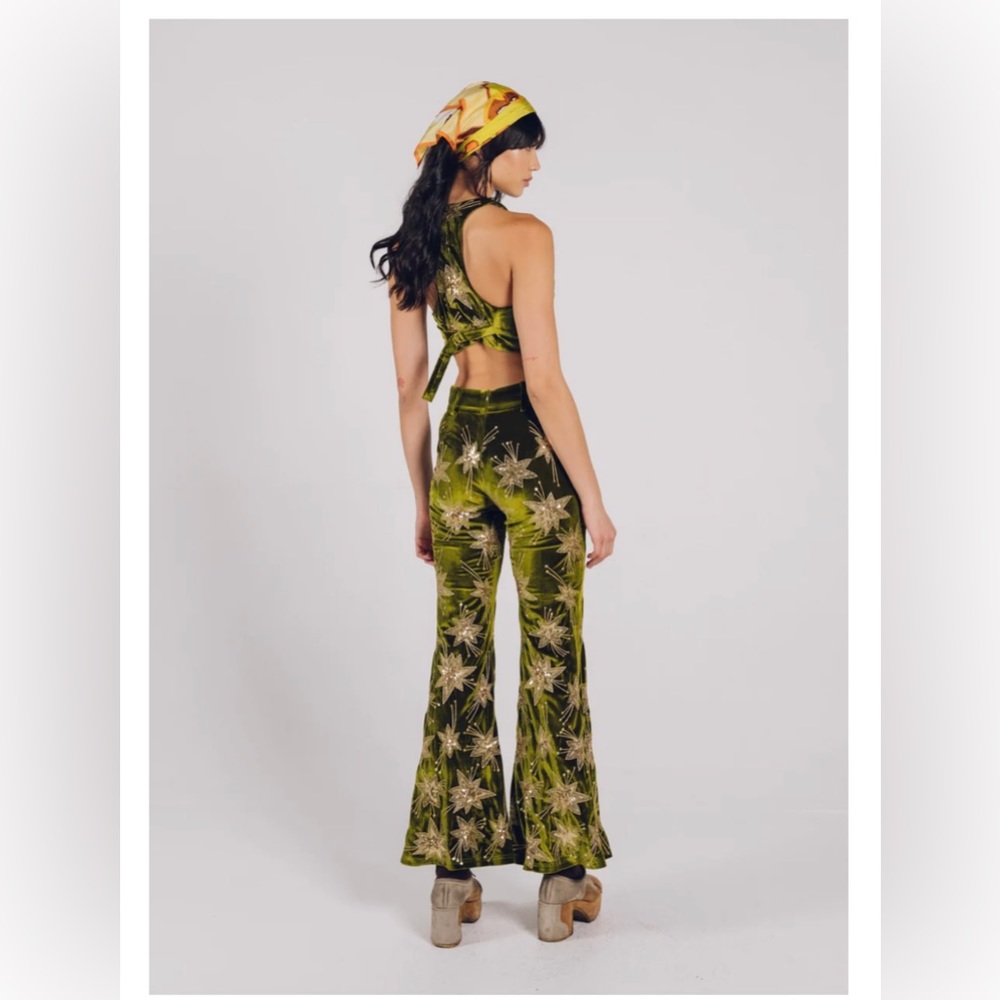 NWT Lenni the Label x Free People Chromatic Pants in Forest Green Size S, 4!!